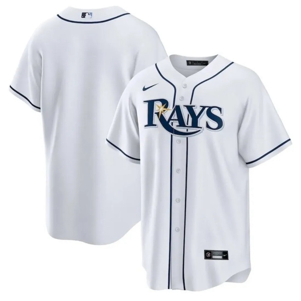 Nike Authentic Tampa Bay Rays MLB Baseball White Home Jersey Men's Sz: Large